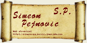Simeon Pejnović vizit kartica